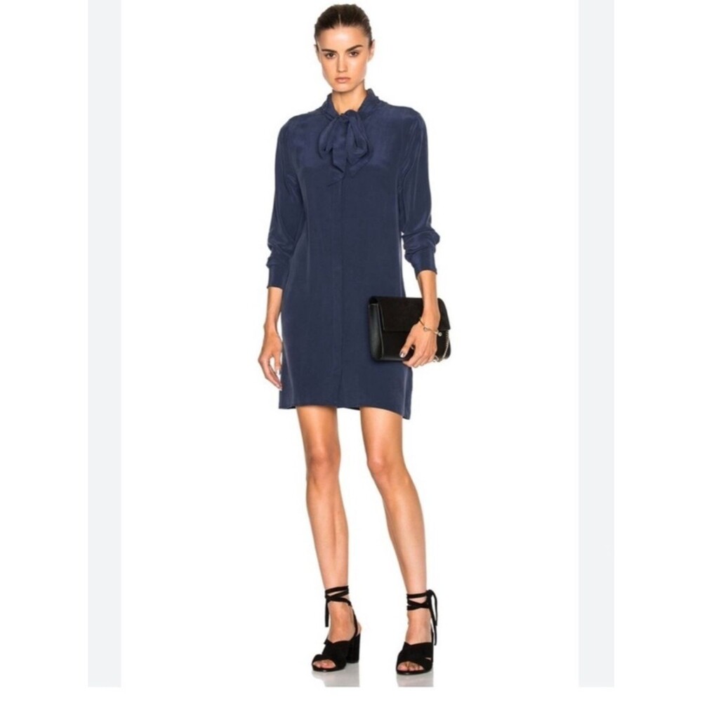 Equipment Leema Tie-Neck Silk Shift Dress XS NWT